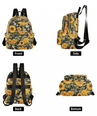 Sunflower Flower Backpack Purse for Women Small Travel Bag Fashion Daypack M 202a3870 M(11.4"x6.1"x14.17") 202a3870 $21.31 Ba...