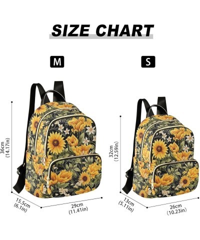 Sunflower Flower Backpack Purse for Women Small Travel Bag Fashion Daypack M 202a3870 M(11.4"x6.1"x14.17") 202a3870 $21.31 Ba...