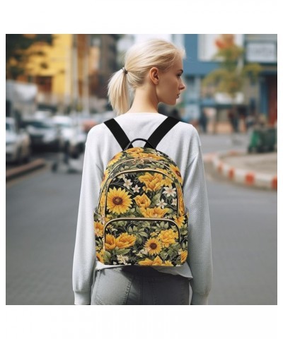 Sunflower Flower Backpack Purse for Women Small Travel Bag Fashion Daypack M 202a3870 M(11.4"x6.1"x14.17") 202a3870 $21.31 Ba...