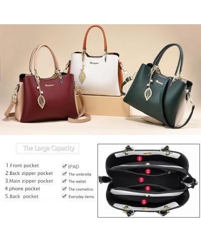 Satchel Purses and Handbags for Women PU Leather Tote Top Handle Shoulder Bags Ladies Crossbody Bags Zm White Blue $13.92 Totes