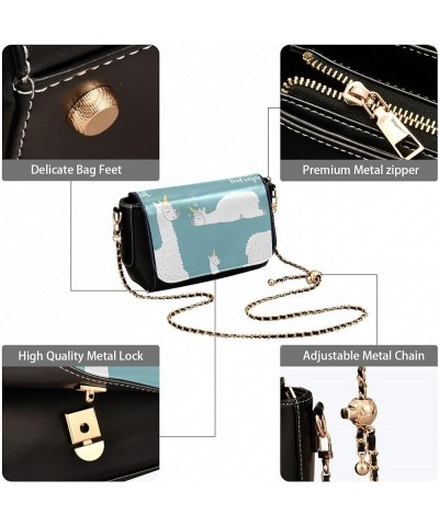 Llama Alpaca Cactus Cute Shoulder Leather Bags Black Women Crossbody Bag Purses Phone Handbags with Chain Strap Cute Cartoon ...