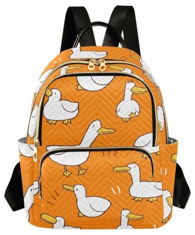 Cartoon Duck Orange Backpack Purse for Women Anti-theft Small Fashion Travel Backpack for Lady Women Holiday Gifts,M Medium $...