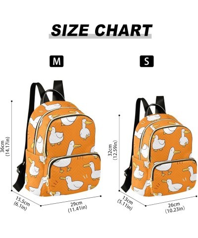 Cartoon Duck Orange Backpack Purse for Women Anti-theft Small Fashion Travel Backpack for Lady Women Holiday Gifts,M Medium $...