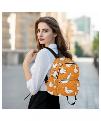 Cartoon Duck Orange Backpack Purse for Women Anti-theft Small Fashion Travel Backpack for Lady Women Holiday Gifts,M Medium $...