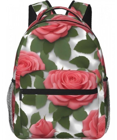 Beautiful Pink Roses Stylish And Lightweight Backpack,Comfortable To Carry,Multi-Pocket Design,23l Capacity,Easily Meet Your ...