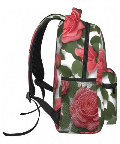 Beautiful Pink Roses Stylish And Lightweight Backpack,Comfortable To Carry,Multi-Pocket Design,23l Capacity,Easily Meet Your ...