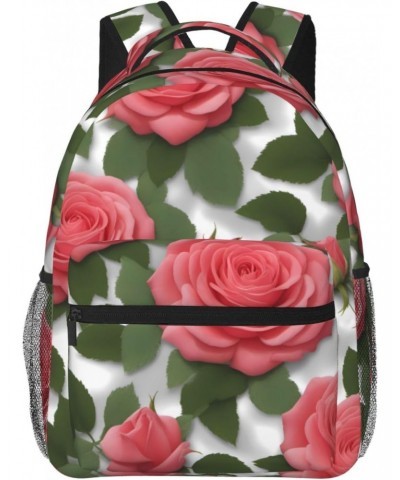 Beautiful Pink Roses Stylish And Lightweight Backpack,Comfortable To Carry,Multi-Pocket Design,23l Capacity,Easily Meet Your ...