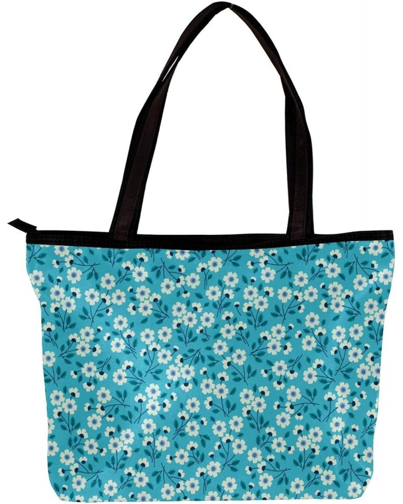 Handbag Cute Blue Floral Pattern Size: 11.8x4.1x15.4 inches storage bag Handbag $12.73 Handbags