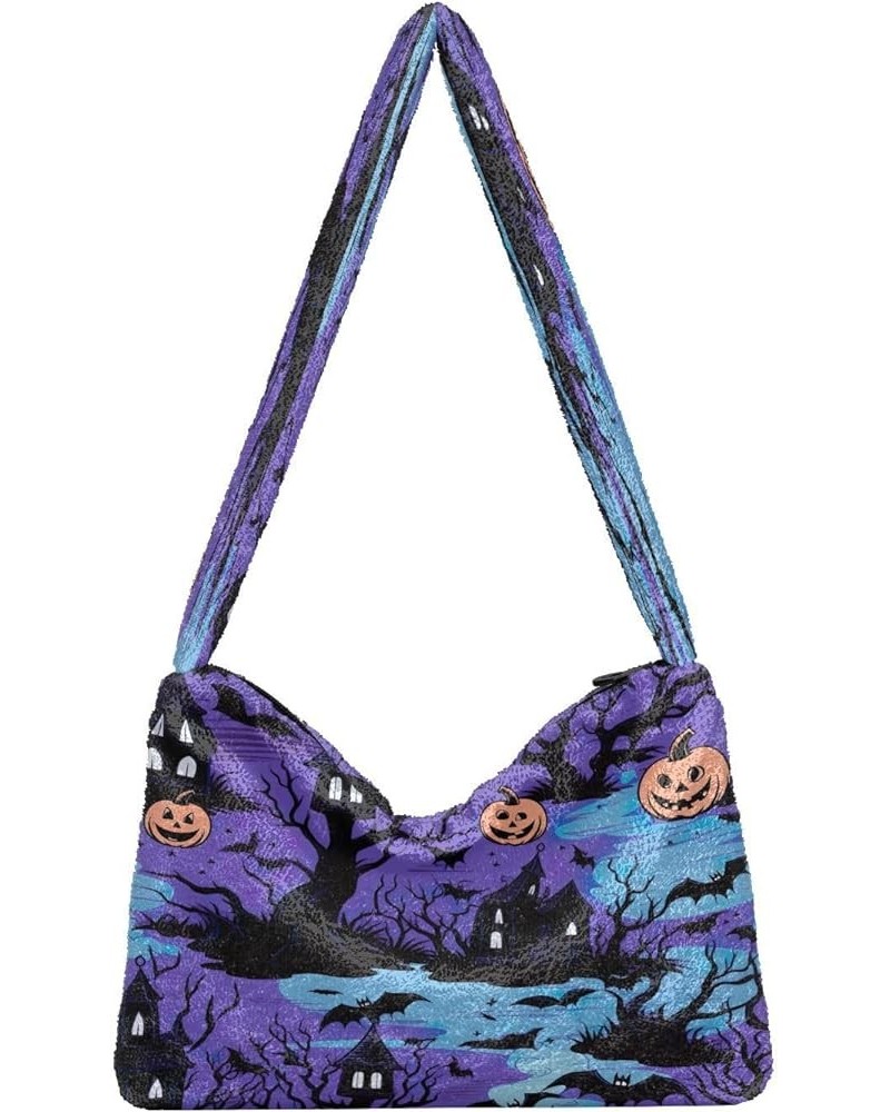 Art Mandala Abstract Women Shoulder Bag Tote, Book Bags for Women, Womens Outdoor Bag Cute Halloween on Purple-3 $11.74 Shoul...