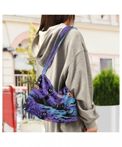 Art Mandala Abstract Women Shoulder Bag Tote, Book Bags for Women, Womens Outdoor Bag Cute Halloween on Purple-3 $11.74 Shoul...