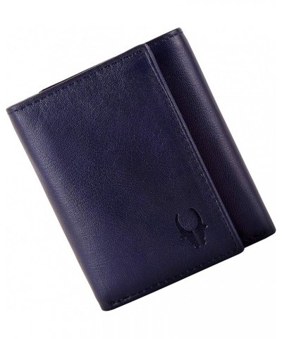 RFID Protected Genuine Leather Wallet for Men Blue Tri fold VE-07 $15.00 Wallets