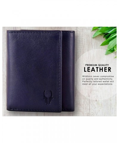 RFID Protected Genuine Leather Wallet for Men Blue Tri fold VE-07 $15.00 Wallets