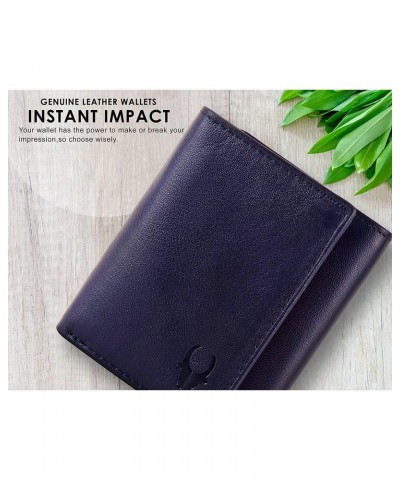 RFID Protected Genuine Leather Wallet for Men Blue Tri fold VE-07 $15.00 Wallets