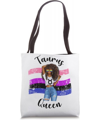 Omnisexual Taurus Queen Black Womens Girls Zodiac Cute Tote Bag $14.35 Totes