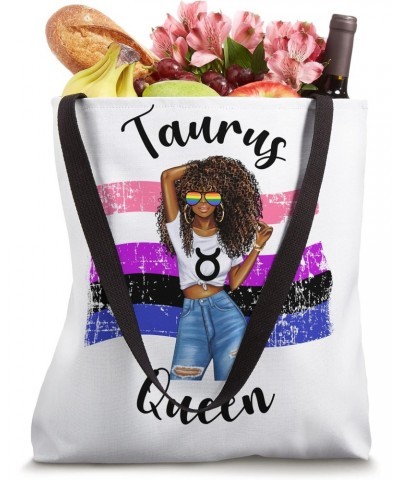 Omnisexual Taurus Queen Black Womens Girls Zodiac Cute Tote Bag $14.35 Totes