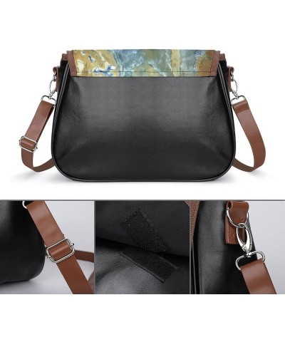 Fashion Crossbody Bags Women's Shoulder Bags Classic City Leather Satchels Hobo Bags High Altitude Lake Color1 $22.50 Crossbo...