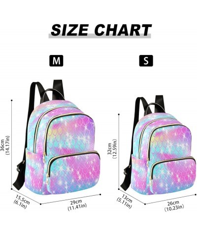 Backpack Purse for Women Mermaid Scales, Mini Fashion Backpack Glitter Galaxy Lightweight Casual Daypack Shoulder Bag Travel ...