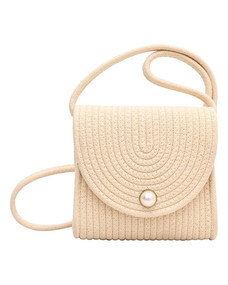 Hand-Woven Handbags Female Satchel Messenger Bag Fashion Shoulder Crossbody Bag Cotton Casual Hobo Phone Wallet Beige $13.49 ...