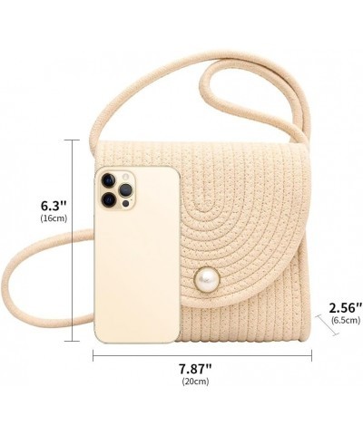 Hand-Woven Handbags Female Satchel Messenger Bag Fashion Shoulder Crossbody Bag Cotton Casual Hobo Phone Wallet Beige $13.49 ...