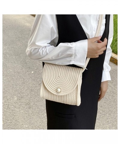 Hand-Woven Handbags Female Satchel Messenger Bag Fashion Shoulder Crossbody Bag Cotton Casual Hobo Phone Wallet Beige $13.49 ...