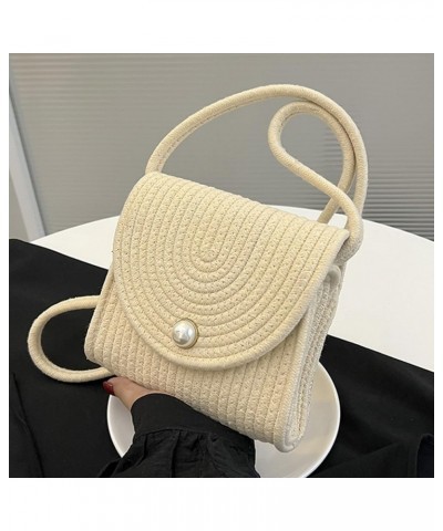 Hand-Woven Handbags Female Satchel Messenger Bag Fashion Shoulder Crossbody Bag Cotton Casual Hobo Phone Wallet Beige $13.49 ...