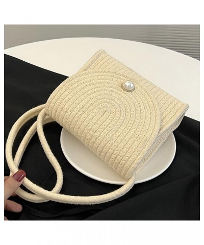 Hand-Woven Handbags Female Satchel Messenger Bag Fashion Shoulder Crossbody Bag Cotton Casual Hobo Phone Wallet Beige $13.49 ...