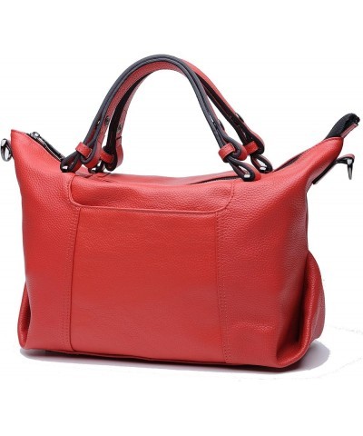 Womens Top-Handle Bags Cowhide Genuine Leather Crossbody Red $30.80 Crossbody Bags