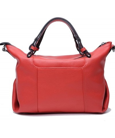 Womens Top-Handle Bags Cowhide Genuine Leather Crossbody Red $30.80 Crossbody Bags