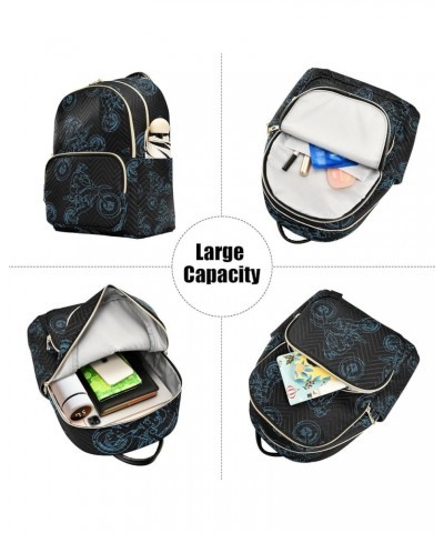 Women Backpack Motocross Grunge Black Blue Anti-Theft Travel Backpack with Luggage Belt Lightweight Handbag Lady Purse Roomy ...