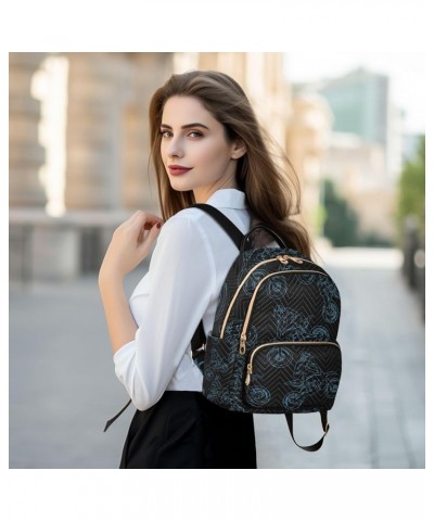 Women Backpack Motocross Grunge Black Blue Anti-Theft Travel Backpack with Luggage Belt Lightweight Handbag Lady Purse Roomy ...