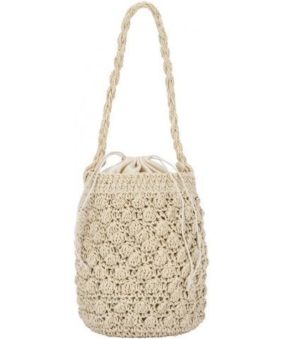 Beach Shoulder Woven Shoulder Bag Single- shoulder Bag for Women Girl Beige $12.83 Shoulder Bags