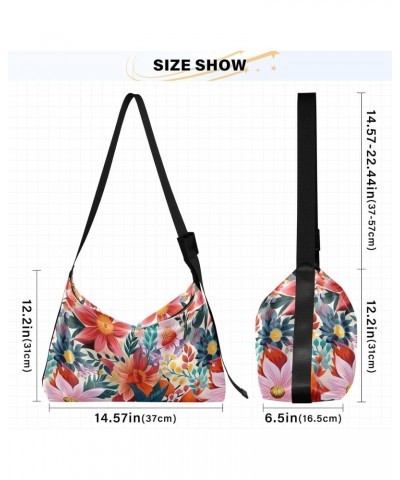 Flowers Floral Red Pink Crossbody Bag for Women Men with Adjustable Strap PU Leather Shoulder Hobo Purse Bag 20851455 $13.20 ...