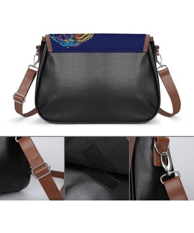 Printed Crossbody Bag Shoulder Bag PU Leather Women's Designer Satchels Motocross 65 Color10 $22.00 Hobo Bags