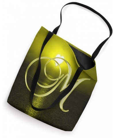 M Yellow Heart Beach Ocean Lake Sun Moon Initial Letter Name Tote Bag $12.24 Totes