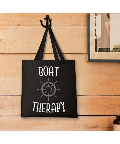 Boating Relief Canvas Tote Bag Full Black $9.24 Totes