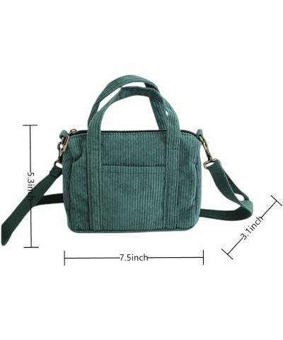 Mini Corduroy Crossbody Phone Purse Small Wallet Tote Bag Casual Shoulder Little Handbag for Women A-green $9.04 Totes