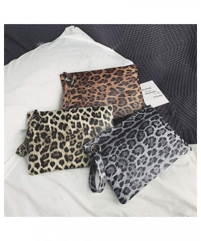 Leopard Handbag Wallet Purse Clutch Small Handbag Brown Leopard Grain $10.65 Clutches