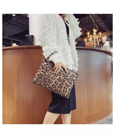 Leopard Handbag Wallet Purse Clutch Small Handbag Brown Leopard Grain $10.65 Clutches