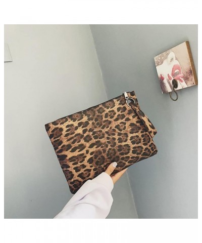 Leopard Handbag Wallet Purse Clutch Small Handbag Brown Leopard Grain $10.65 Clutches