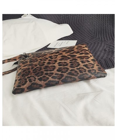 Leopard Handbag Wallet Purse Clutch Small Handbag Brown Leopard Grain $10.65 Clutches