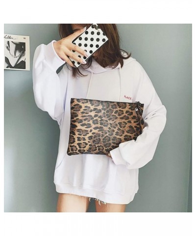 Leopard Handbag Wallet Purse Clutch Small Handbag Brown Leopard Grain $10.65 Clutches