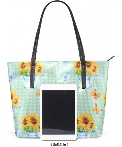 Handbags for Women Tote Bags with 11.08"(L) x 3.54"(W) x 11.02"(W) - Cute Birds Sunflower Cute Vintage $17.19 Totes