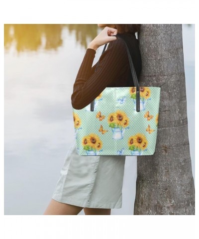 Handbags for Women Tote Bags with 11.08"(L) x 3.54"(W) x 11.02"(W) - Cute Birds Sunflower Cute Vintage $17.19 Totes