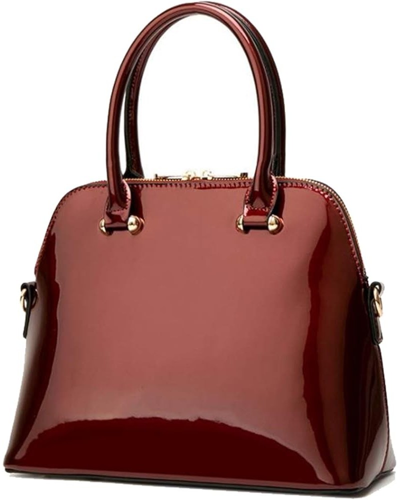 Women's Patent Leather Totes Elegant Handbag Evening Bag Top Handle Purse Shell Bag Church Purse Red $21.39 Totes