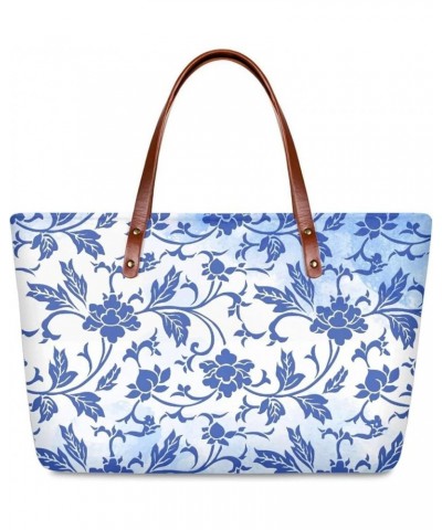 Tote Bags for Women Art Tote Satchel Handbags For Gym School Travel Boho Flower Print $19.32 Totes