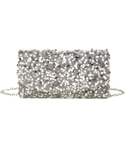 Beaded Sequins Money Purse Bling Purses Sequin Purse Evening Clutch Crossbody Shoulder Handbag for Party Prom Wedding Silver ...