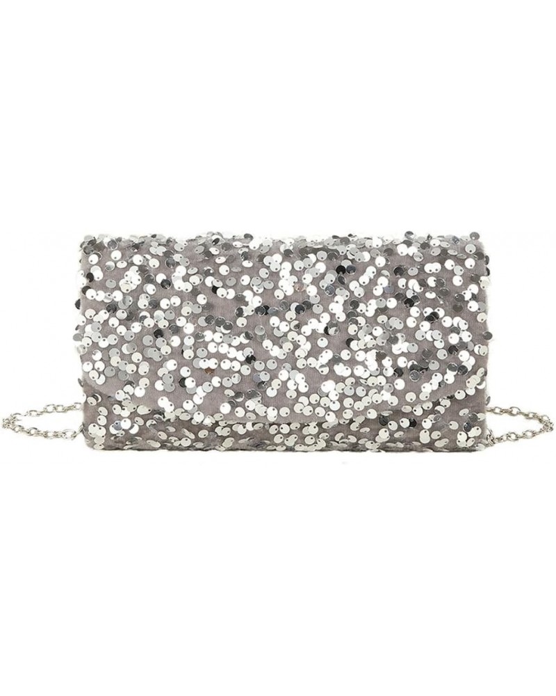 Beaded Sequins Money Purse Bling Purses Sequin Purse Evening Clutch Crossbody Shoulder Handbag for Party Prom Wedding Silver ...