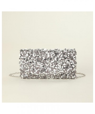 Beaded Sequins Money Purse Bling Purses Sequin Purse Evening Clutch Crossbody Shoulder Handbag for Party Prom Wedding Silver ...