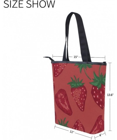 Sliced Strawberries The Tote Bag for Women Big Capacity Women's Shoulder Handbags Canvas Shopping Dating Bag $11.72 Totes