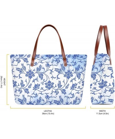 Tote Bags for Women Art Tote Satchel Handbags For Gym School Travel Boho Flower Print $19.32 Totes